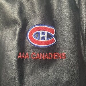 Vintage 90’s Montreal Canadians Stormtech classics genuine leather jacket